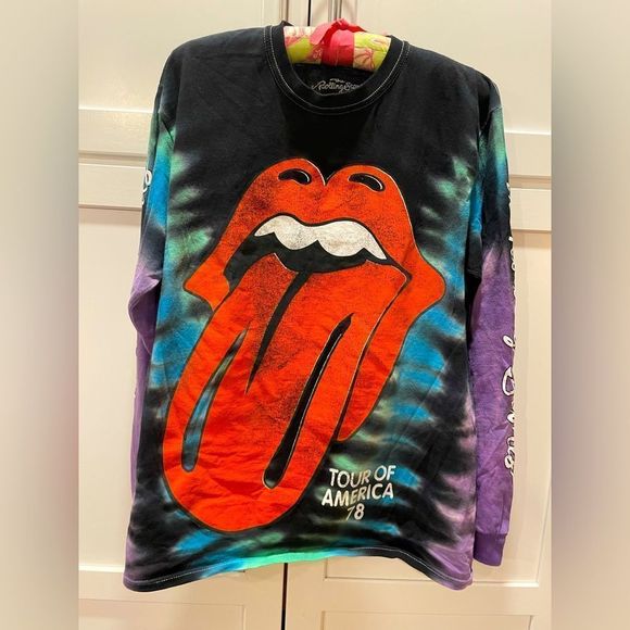 the Rolling Stones Tops - The Rolling Stones 1978 Tour Long Sleeve Tie Dye Shirt Unisex Sz S